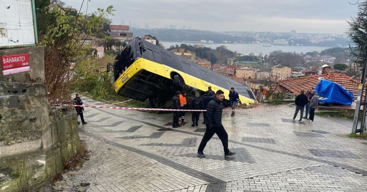 İETT otobüsü evin bahçesine düştü!